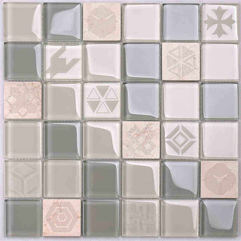 Nyt designmønster Crystal Glass Mix Marmor Mosaikfliser guld mosaikfliser guld flise sort guld flise calacatta guld porcelæn fliser til køkken Backsplash