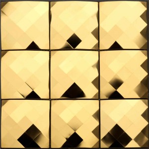 Luksus Golden Diamond Metal Backsplash Mosaic Fliser