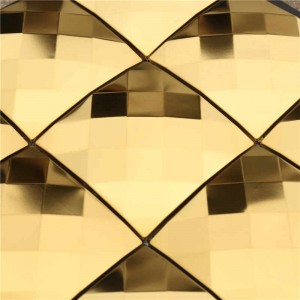 Luksus Golden Diamond Metal Backsplash Mosaic Fliser