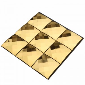 Luksus Golden Diamond Metal Backsplash Mosaic Fliser