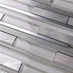 Superhvidt glas \u0026 Alu badeværelse vægmosaikfliser