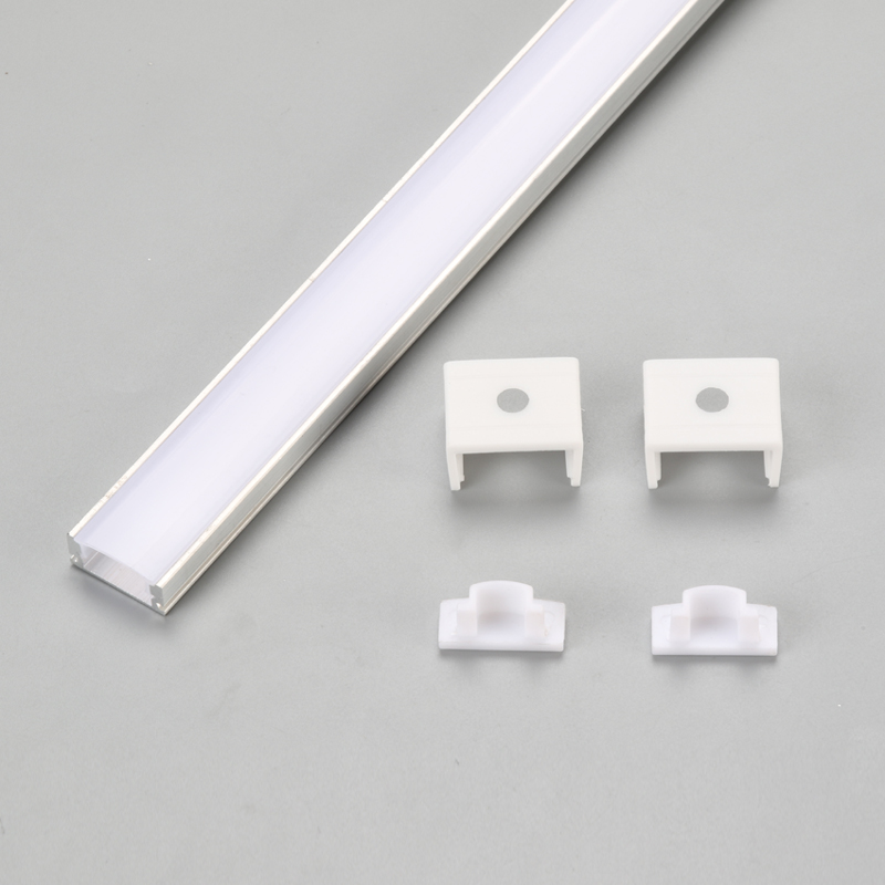 Sølv 2m længde aluminium LED strip lysprofil