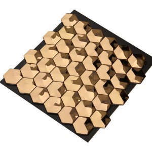 Luksus 3D guld hexagon metal vægfliser Art Decor