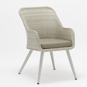 Rattan udendørs møbler af aluminium, rundbord med 4 stole