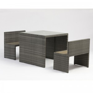 aluminium rotting firkantet bord park bænk udendørs møbler sæt med paraplyhul