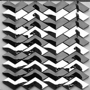 Fiskeben V-formet bølget flise til vægdekoration HSW18012