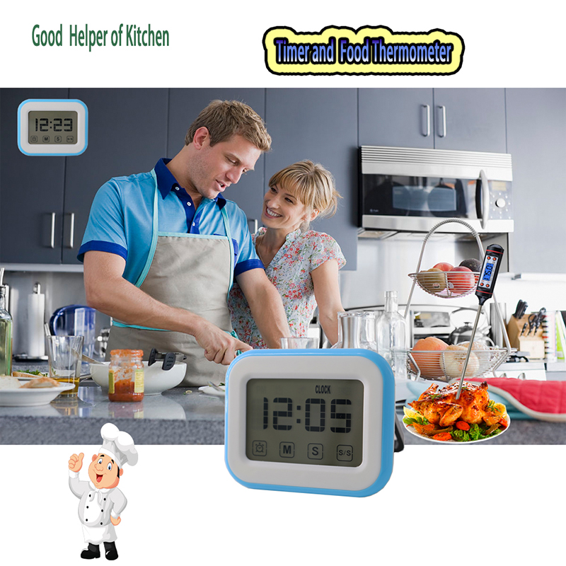 Standardkvalitet Køkken Berøringsskærm Digital Timer Alarmur madlavningsværktøjer