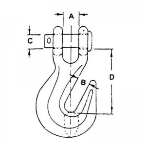 USA-type smedet gul zink G80 Clevis Grab Hook