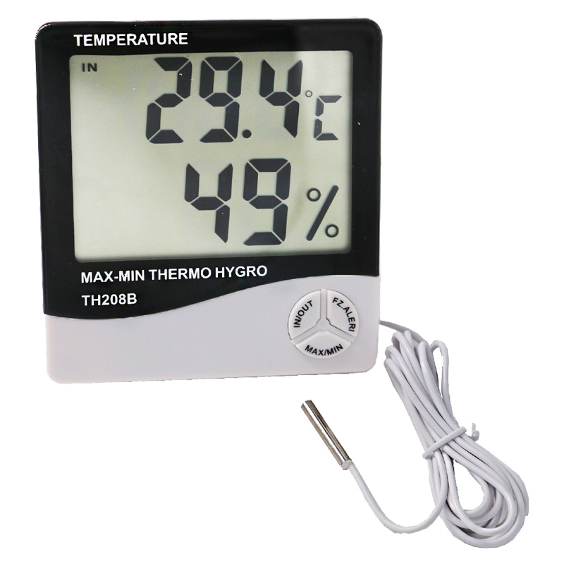 Miljøvenligt design Stort LCD-display Indendørs udendørs termometer Hygrometer
