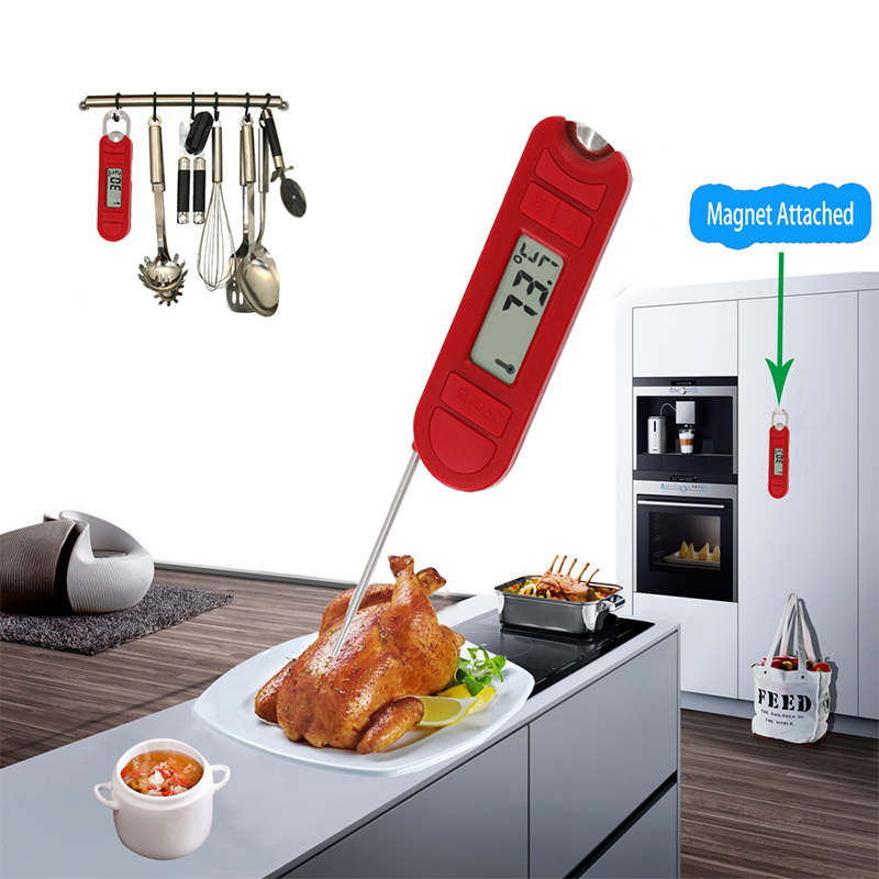 2019 køkkenredskaber Rød digital mad kødtermometer madlavning BBQ grill
