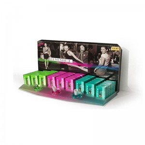 Attraktivt pap tæller display papir gulvstativ til kosmetik