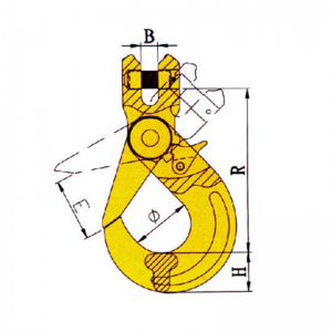 G80 Sikkerhed Clevis selvlåsende krog malet