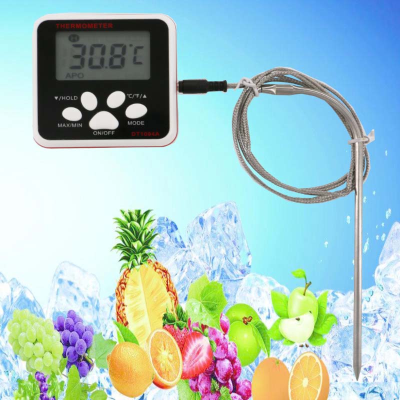 Højeste produktionsproduktion Direkte pris Holdbart madtermometer med temperaturalarmadvarsel