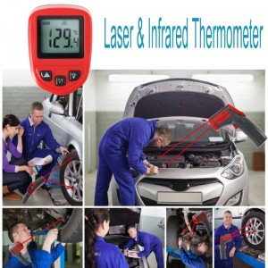 Industrielt infrarødt termometer Afstand til punktforhold 12: 1 Kontakt Digital temperatur laser pistol