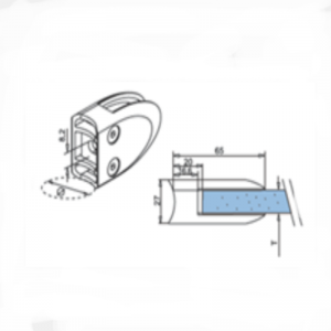 Rustfrit stål Længde D Glasklemme
