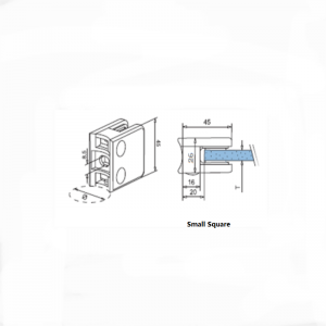 Rustfrit stål firkantet glassklemme