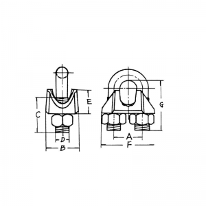 Forzinket amerikansk type formbart trådklemme