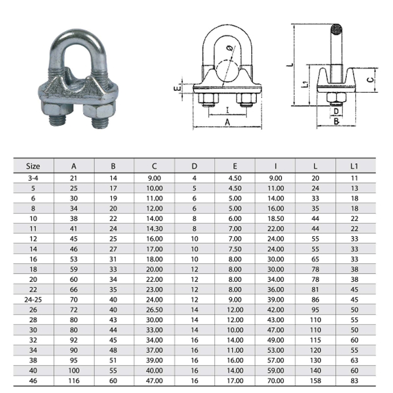 Italien Type Drop Forged Wire Rope Clip