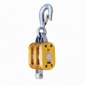 Almindelig træblok-dobbelt med krog