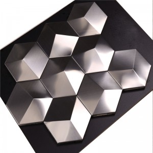 Sliver Stereo Three D Mosaic Fliser til hotelobby HSW-18040