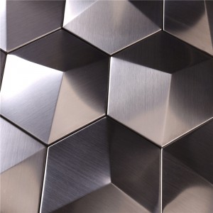 Sliver Stereo Three D Mosaic Fliser til hotelobby HSW-18040