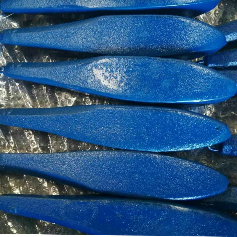 Fiskesinker støbejern malet blå