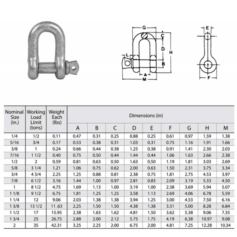 US Type Drop Forged Screw Pin Chain Chain Shackle