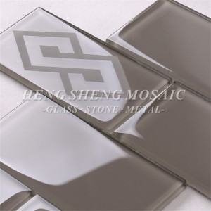 HSP42 Høj kvalitet mønster Glasstensten Mosaik Subway Fliser til køkkenbagsplettervægge