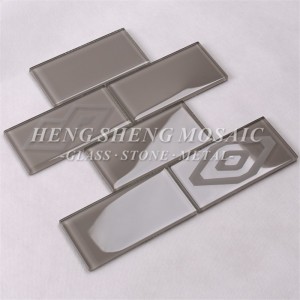 HSP42 Høj kvalitet mønster Glasstensten Mosaik Subway Fliser til køkkenbagsplettervægge