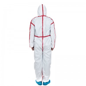 Mikroporøs Coverall Klasse 5/6 Mikroporøs engangs Coveralls