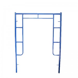 Stillads går gennem lodret ramme malet blå 1219 X 1700mm