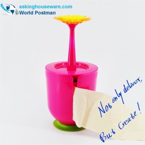 Akbrand blomsterformet vævskasse