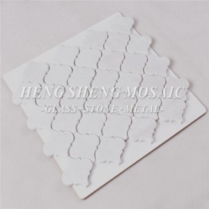 HSC43 Carrara White Natural Marmor Stone Hexagon Waterjet Lanterneformet Mosaic fliser til køkkenbagsplasning Badeværelse gulvvæg