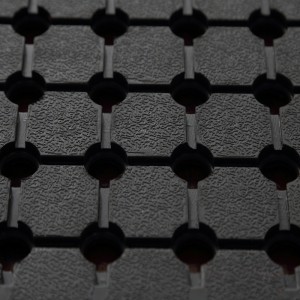 Antibakterier ribbet Gummi drænet gulvmåtte gummiringhuller til badeværelse og toilet