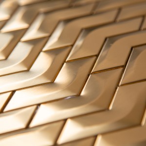 Sildebone Metal Fliser Rustfrit stål Fliser Mosaik til køkken / badeværelse vægfliser Mosaik