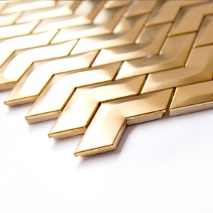 Sildebone Metal Fliser Rustfrit stål Fliser Mosaik til køkken / badeværelse vægfliser Mosaik