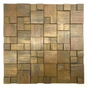 Hot Selling Square Metal Wall Copper Messing Backsplash, antik kobbermosaikfliser til dekorativt badeværelse
