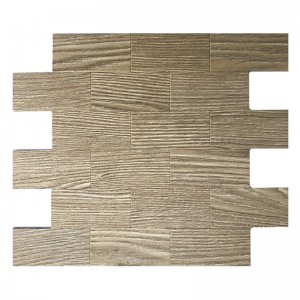 3D-træmodestil Subway Mix Aluminium Mosaico Fliseskal og Stick Backsplash-fliser