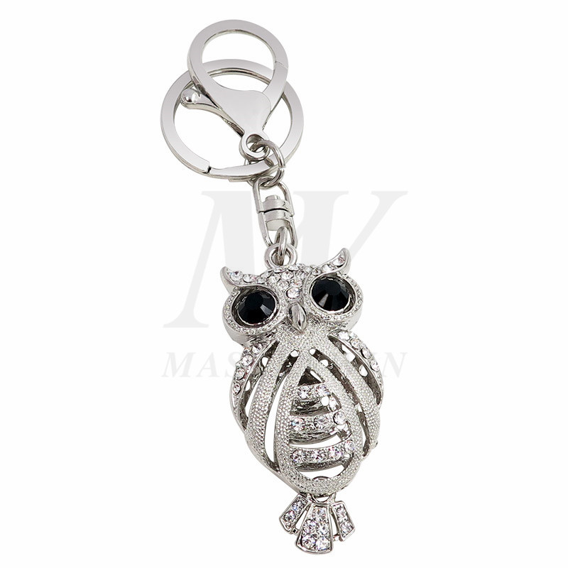 OWL metal nøglering med krystaller_KC17-014