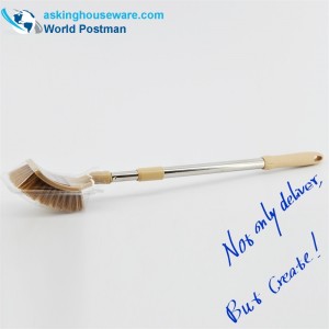 AK91001 Akbrand toiletbørste Elastisk rustfrit stålrør firkantet børstehoved