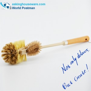 Akbrand toiletskålbørste Strandhåndtag med multifunktionel lille rengøringsbørste