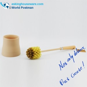 Akbrand toiletskål børste sæt strandhåndtag med frostet holder