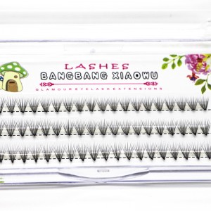 Varmt salg 10p rodet flare individuelt volumen 3d øjenvippeforlængelse