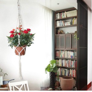 Håndlavet bomulds reb plantebøjle til gave runde og firkantede potter (potten er ikke inkluderet)