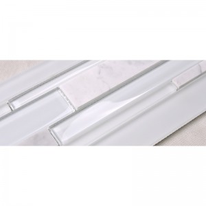 HSD131 Varmt salg Nyeste design Hvid Carrara Marmor Blandet glas Mosaik køkken Backsplash Subway Fliser