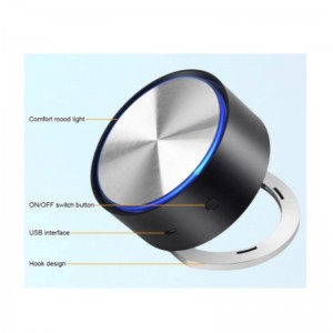 Hook Mini Home Car Hepa Luftrenser med galvaniserende overflade og spindel