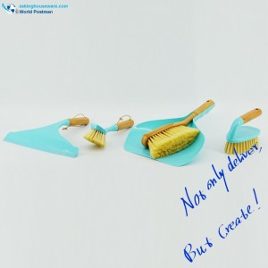 Akbrand husholdningsbambushåndtag rengøringsbørster sæt 4in1 Tiff. Farve