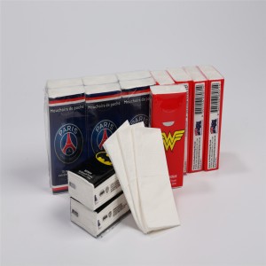 100% jomfruligt træpulverstof fremstillet lommetørklæde i ansigtet papir (Pocket tissuepapir)