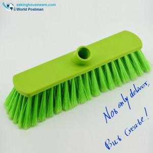 Akbrand Plastic Push Brush Push Broom Head med skråt gevind Enkelt bredere firkantet børsteplade