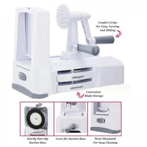 Justerbar vegetabilsk mandolinknipeskive med rustfrit stål 3 klinger